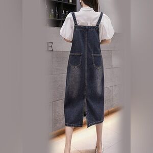 Women's Blue Denim Overall Dress XXL Chinese sizing
